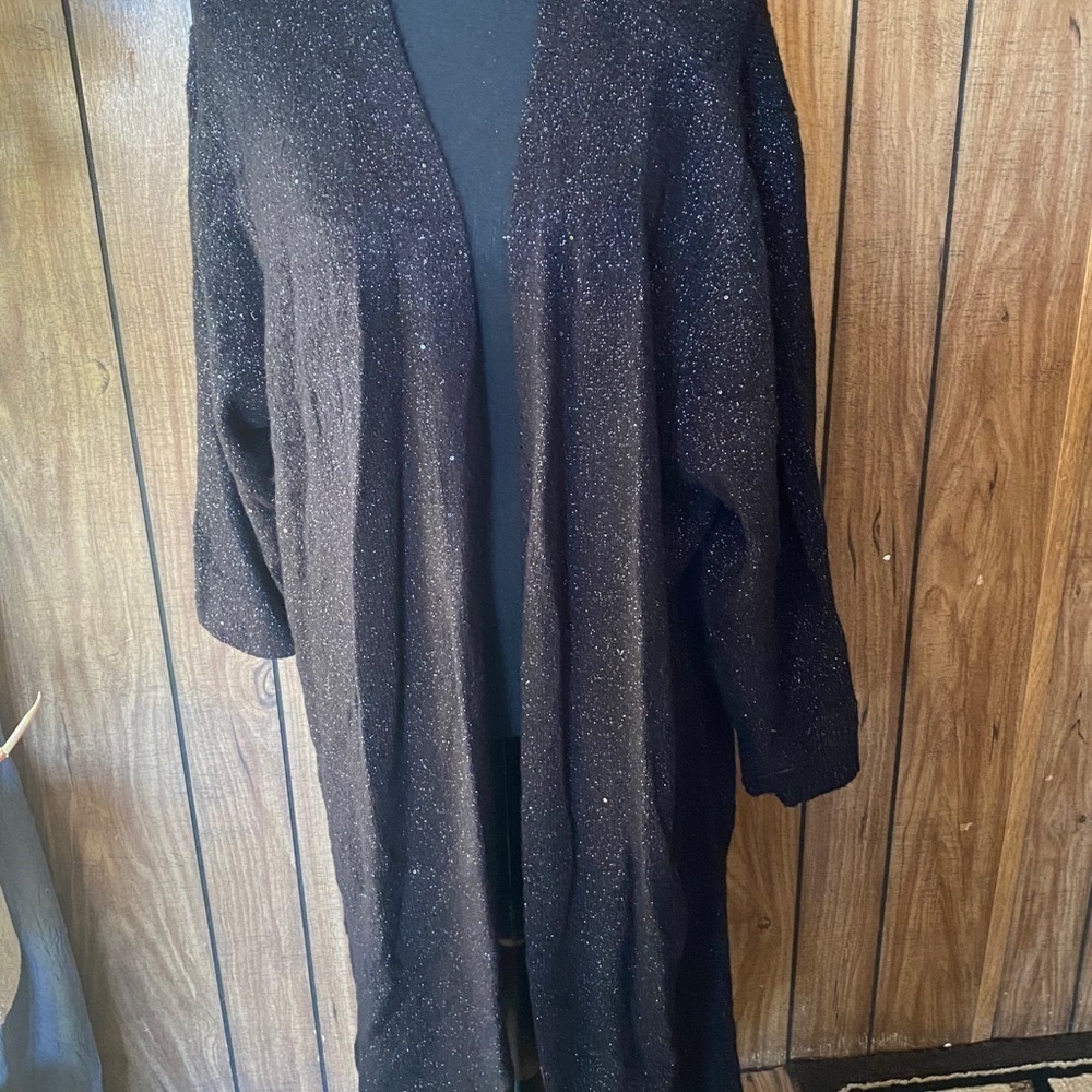 Black Sequence Sweater Jacket - image 4